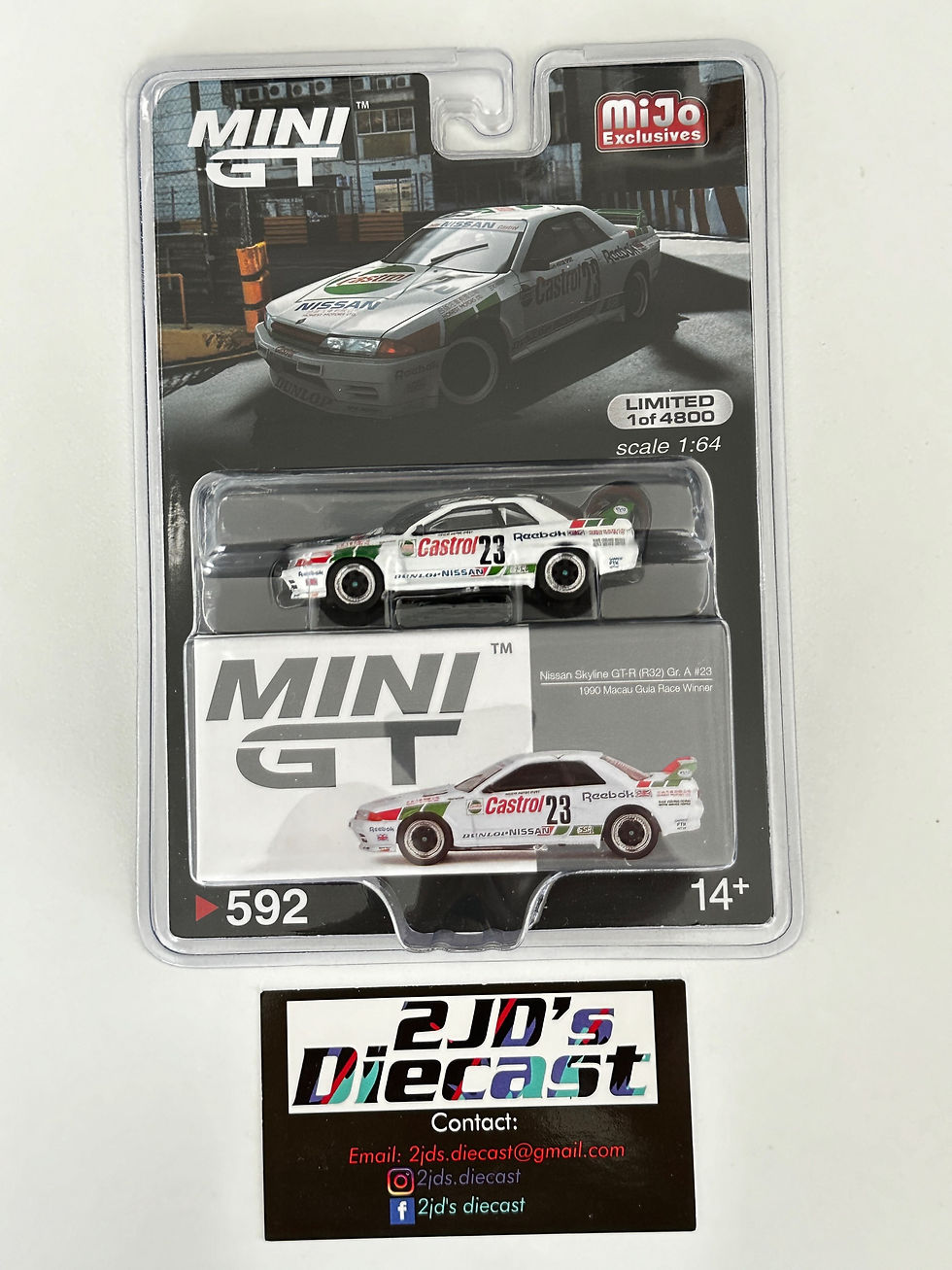 Thumbnail: Mini GT Nissan Skyline GT-R (R32) Gr. A #23 1990 Macau Guia Race Winner – M