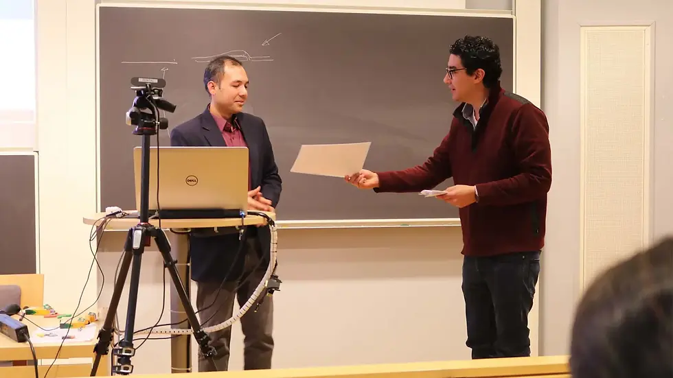 2D TECH PhD award is handed to Md Anamul by Samuel Lara Avila, Associate Professor, Chalmers.