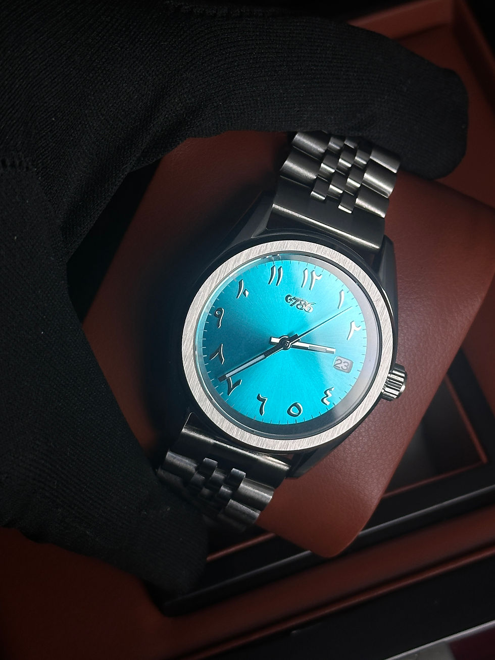 Thumbnail: 786 Arabic Dial Watch – Heritage Collection, Turquoise Blue Watch