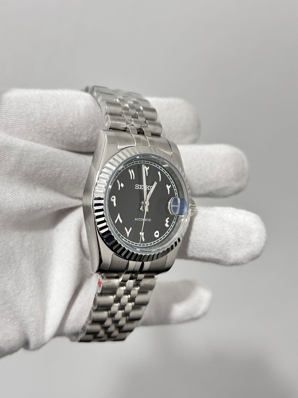 Thumbnail: SEIKO MOD - CUSTOM ARABIC DATE WATCH - LUMINOUS BLACK