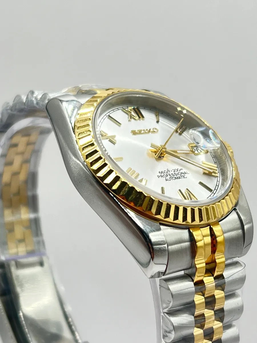 Thumbnail: SEIKO CUSTOM MOD - ROMAN STYLE WATCH - TWO TONE GOLD