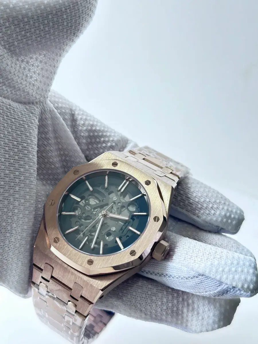 Thumbnail: CUSTOM SEIKO MOD SKELETON ROSE OAK WATCH - SKELETON ROSE APEX