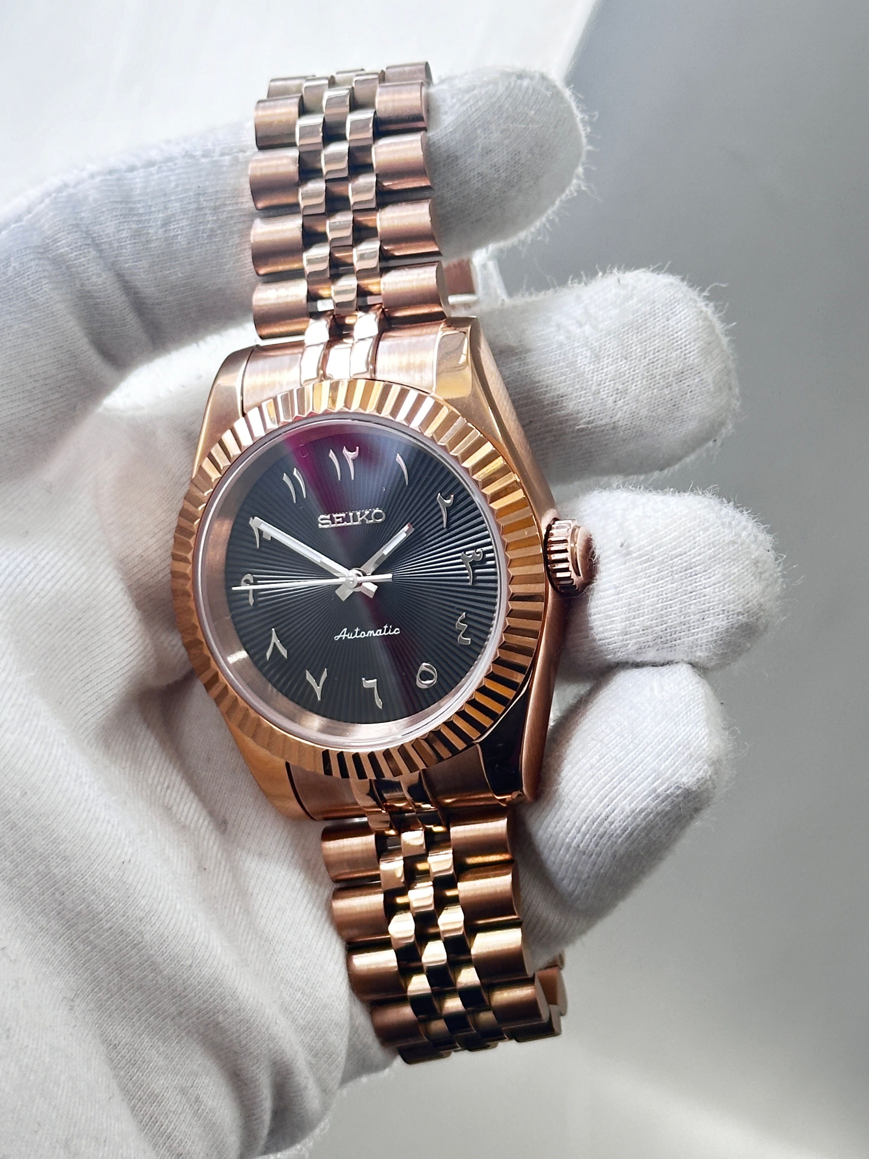 CUSTOM SEIKO MOD ARABIC WATCH NH35 - ROSE GOLD ARABIC