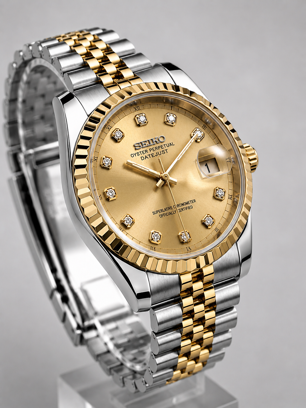 Thumbnail: SEIKO CUSTOM MOD - DIAMOND GOLD - CHAMPAGNE TONE GOLD