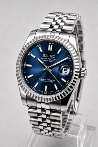 CUSTOM SEIKO MOD LUMINOUS BLUE WATCH NH35 - BLUE NIGHT | ELITE