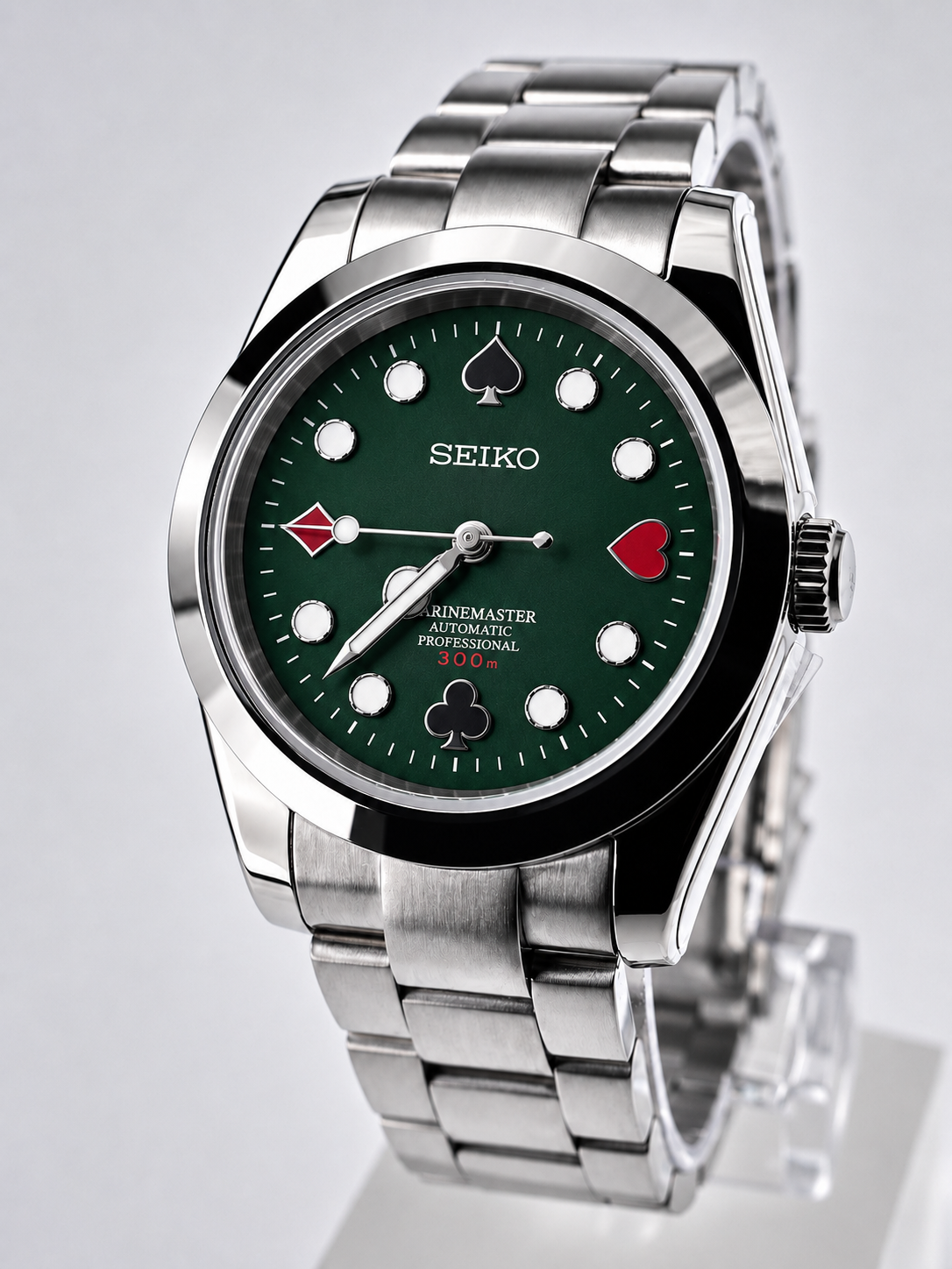CUSTOM SEIKO MOD POKER GREEN WATCH NH35 - POKER GREEN