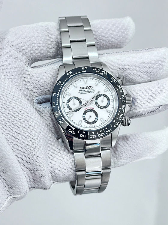 美品 腕時計 Seiko Wired beam panda CUSTOM SEIKO MOD PANDA CHRONOGRAPH WATCH - PANDA WHITE