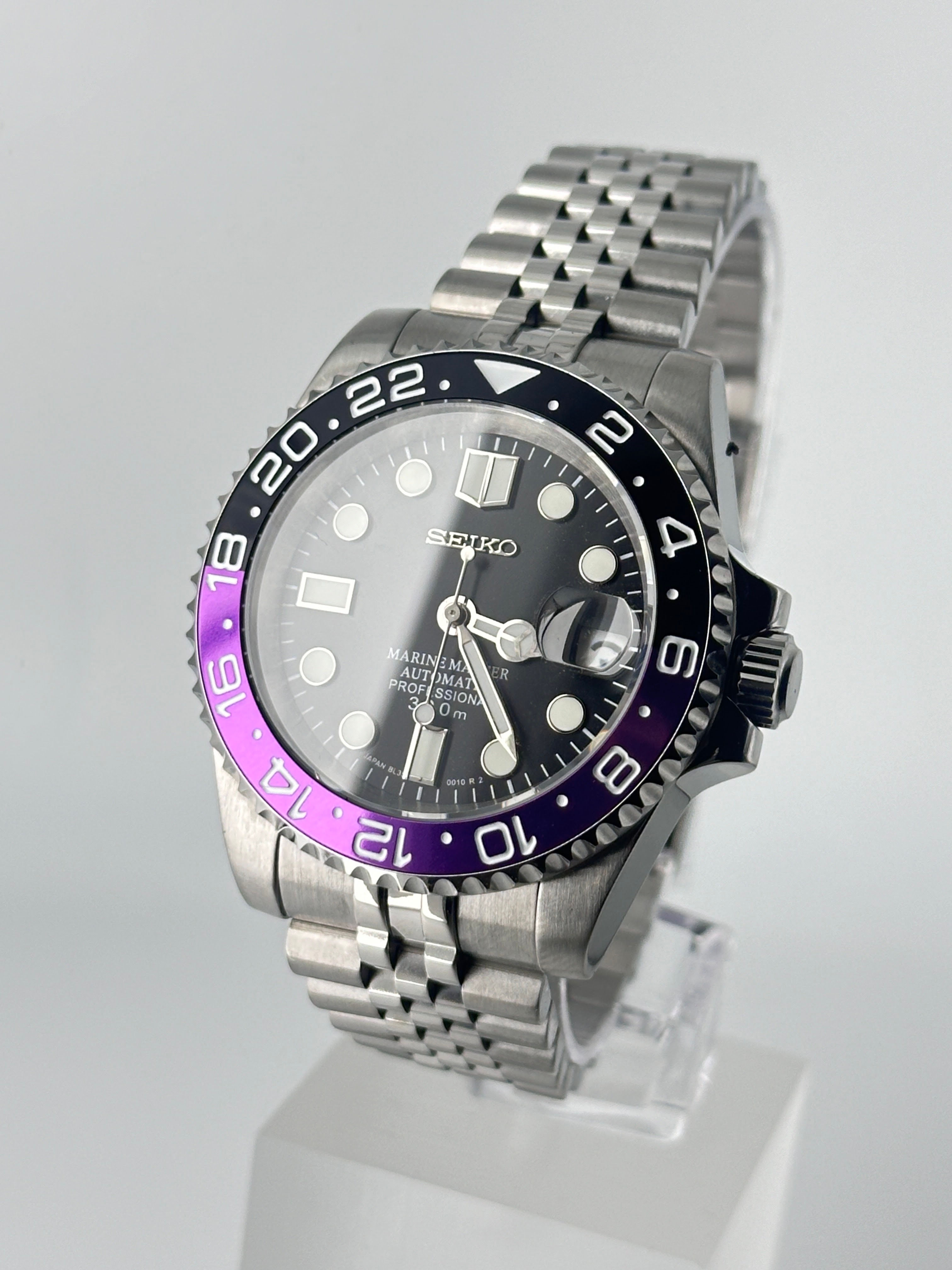 CUSTOM SEIKO MOD PURPLE JOKER WATCH NH35 - MODERN PURPLE JOKER