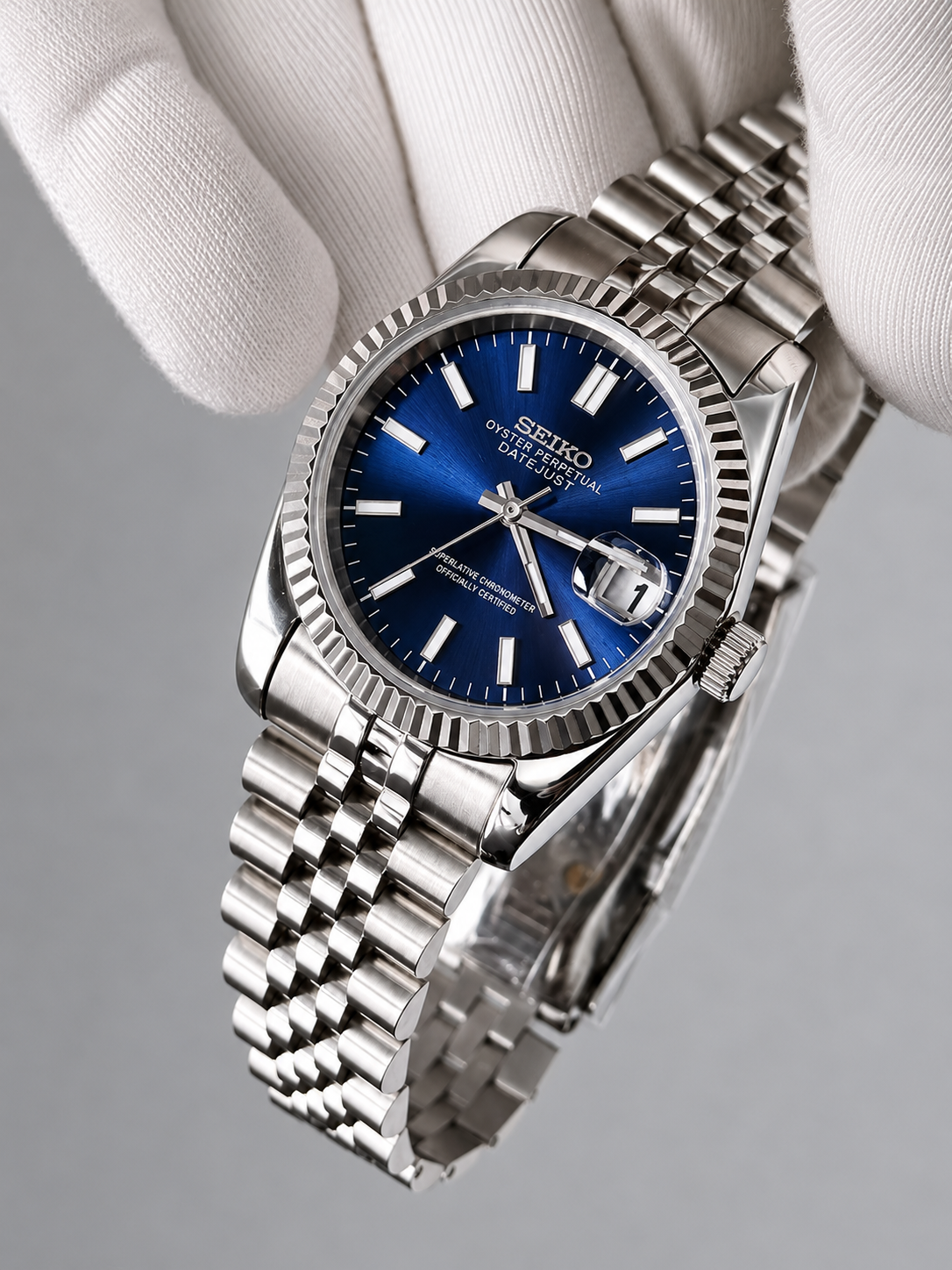 SEIKO MOD - CUSTOM LUMINOUS WATCH - BLUE NAVY JUST