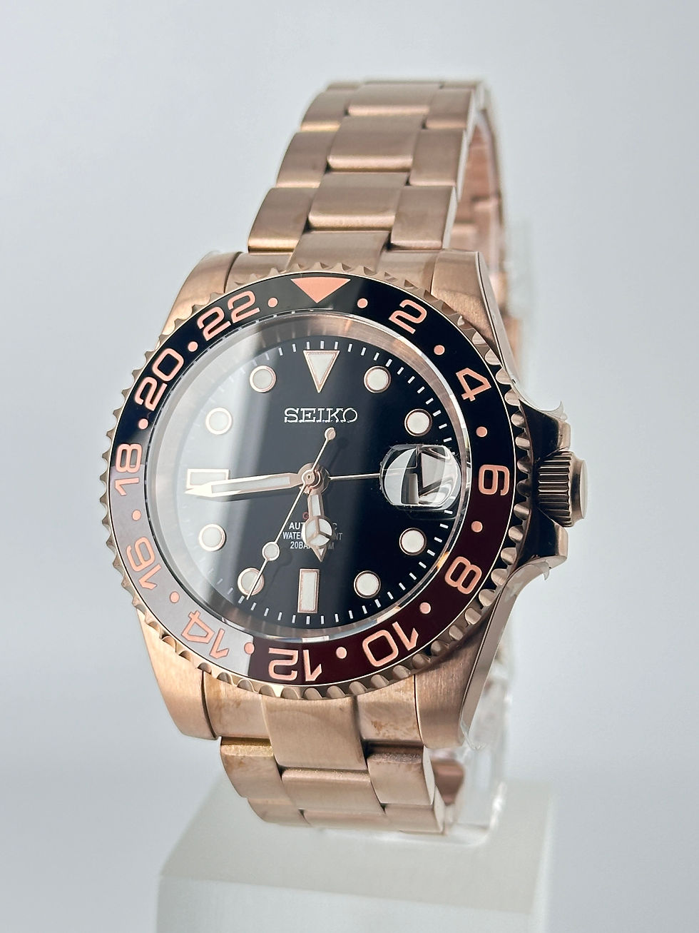 Thumbnail: SEIKO MOD - CUSTOM ROOT BEER WATCH - ROSE HERITAGE