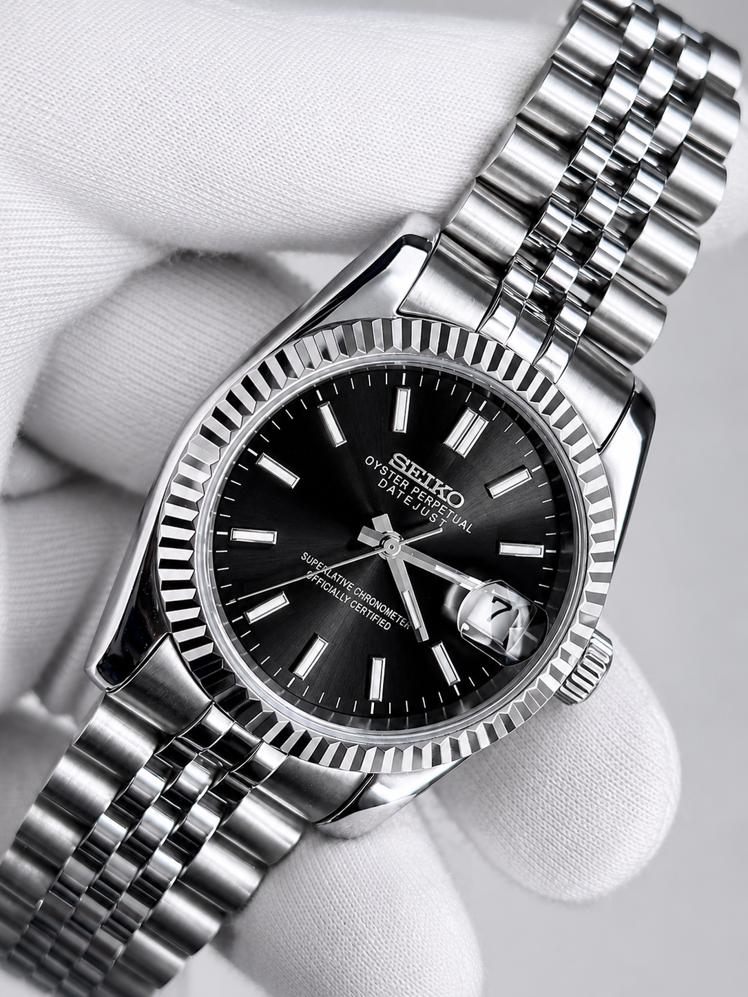 SEIKO MOD - CUSTOM LUMINOUS WATCH - BLACK JUST