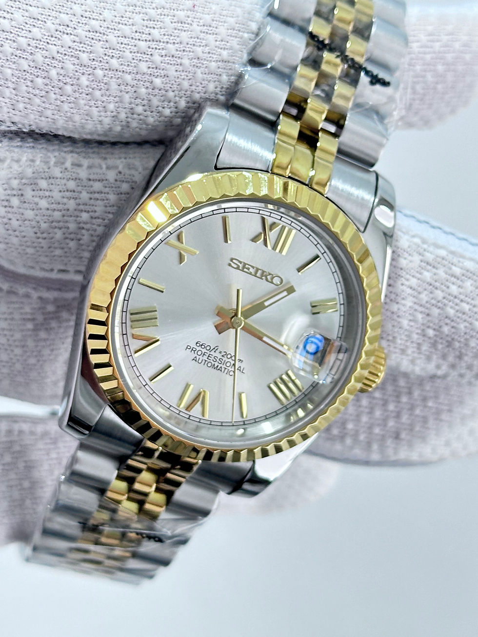 Thumbnail: SEIKO MOD - CUSTOM ROMAN GOLD WATCH - TWO TONE GOLD