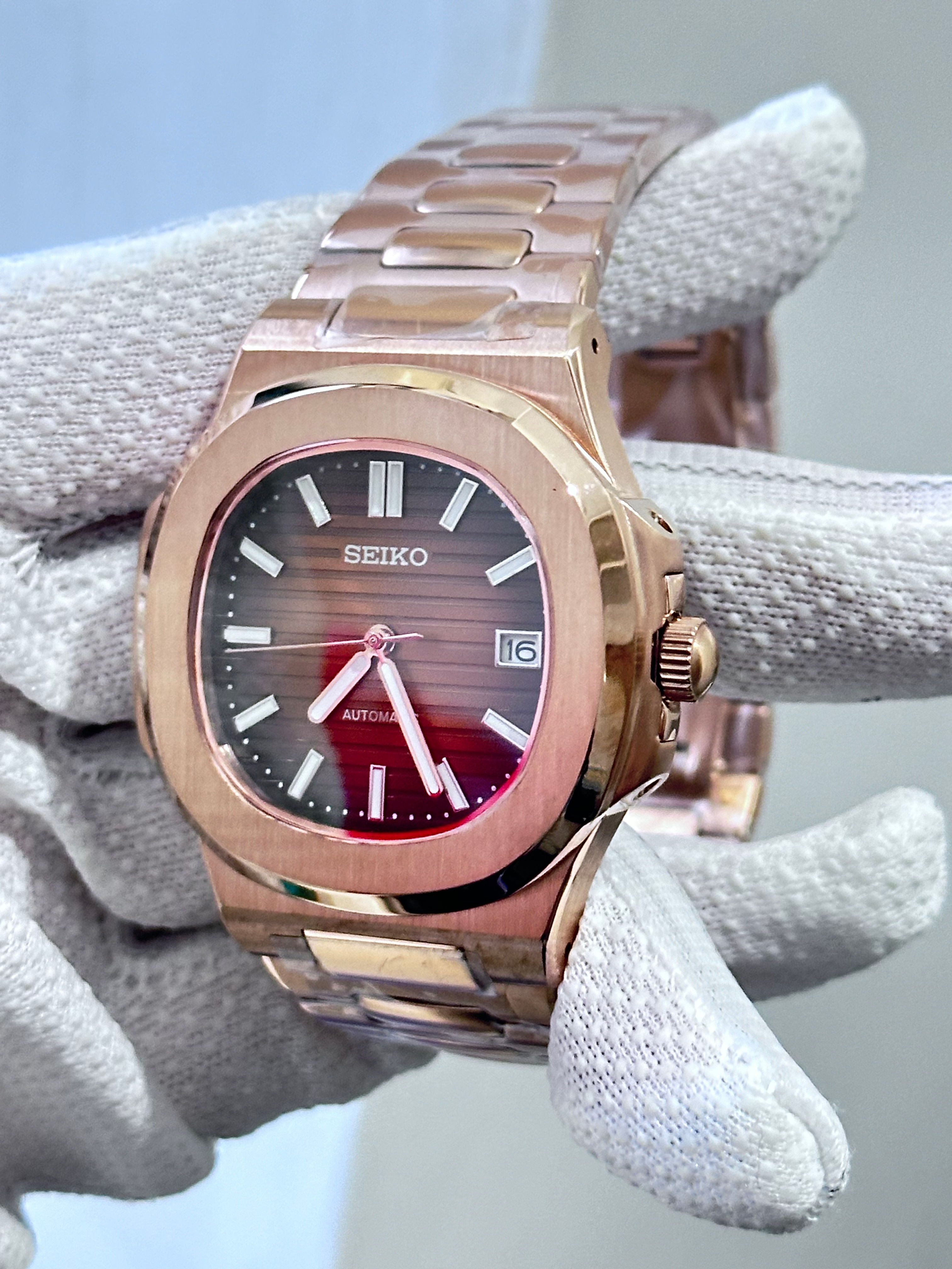 CUSTOM SEIKO MOD AQUA WATCH - ROSE GOLD