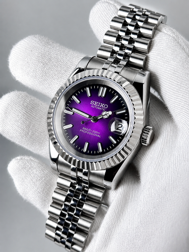 CUSTOM SEIKO MOD PURPLE DATE WATCH NH35 - PURPLE ECLIPSE | ELITE