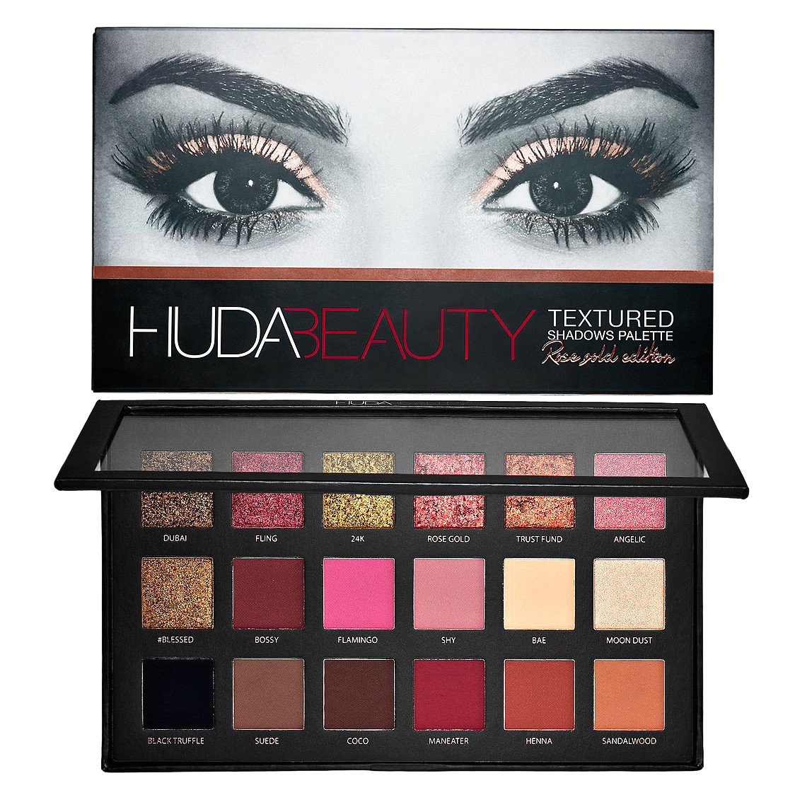 Huda Beauty Textured Shadows Palette Rose Gold Edition