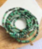 Long collier en perles, turquoise africaine et aventurine