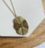 Collier acier inoxydable avec cabochon en aventurine