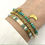 Miniature : Bracelet perles dorées et perles facettées turquoises