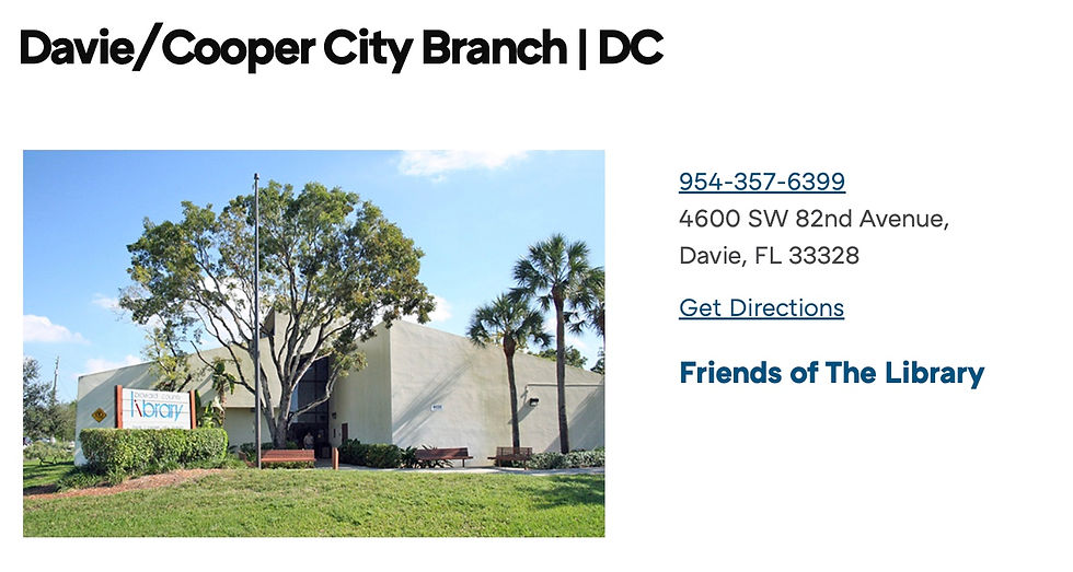 FTLDB Distribution at Davie Cooper City Library(2026)
