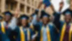 African students celebrating successful job placements