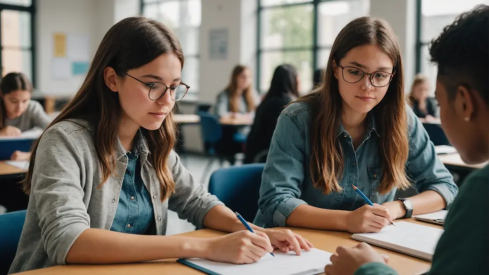 Students Engaging in Hybrid Education