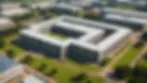 High angle view of a modern African university building
