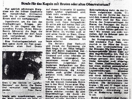 Boitiner Steinkreise in der Berliner Zeitung