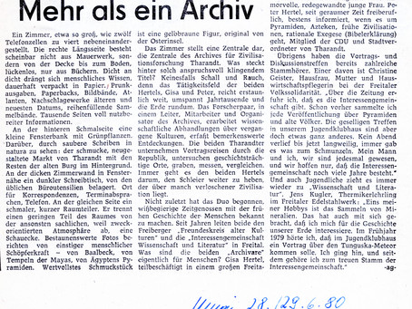 Zum 1. Archivgeburtstag 1980