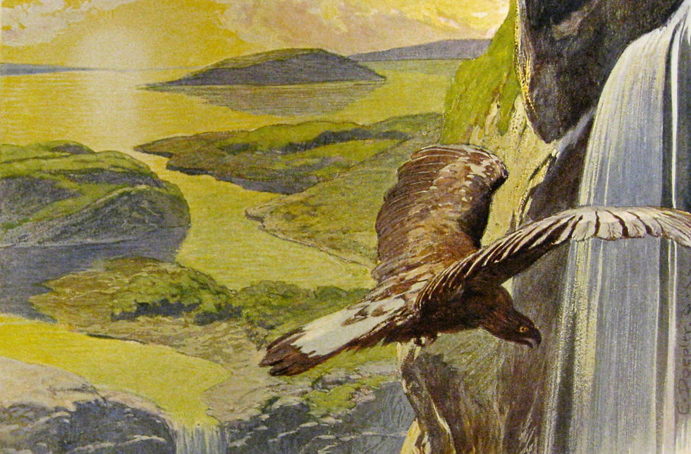Die neue Welt nach der Ragnarök, wie sie in der Völuspá beschrieben wird (Emil Doepler, um 1900)