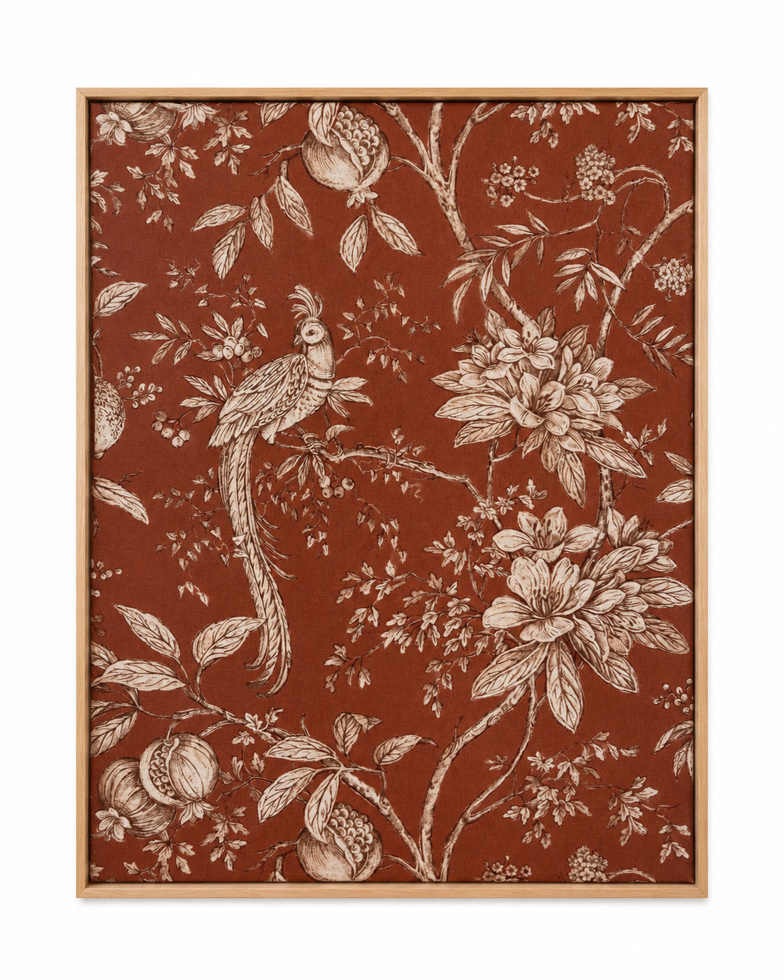 Cuadro Textil Botánico terracota 70x50cm