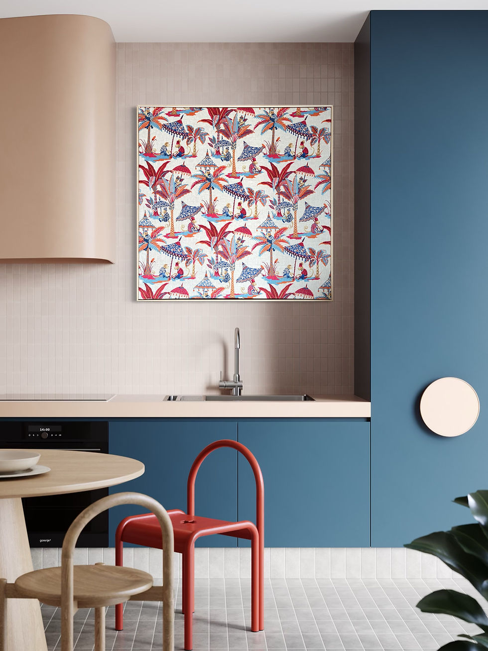 Miniatura: Cuadro textil monos 100x100cm