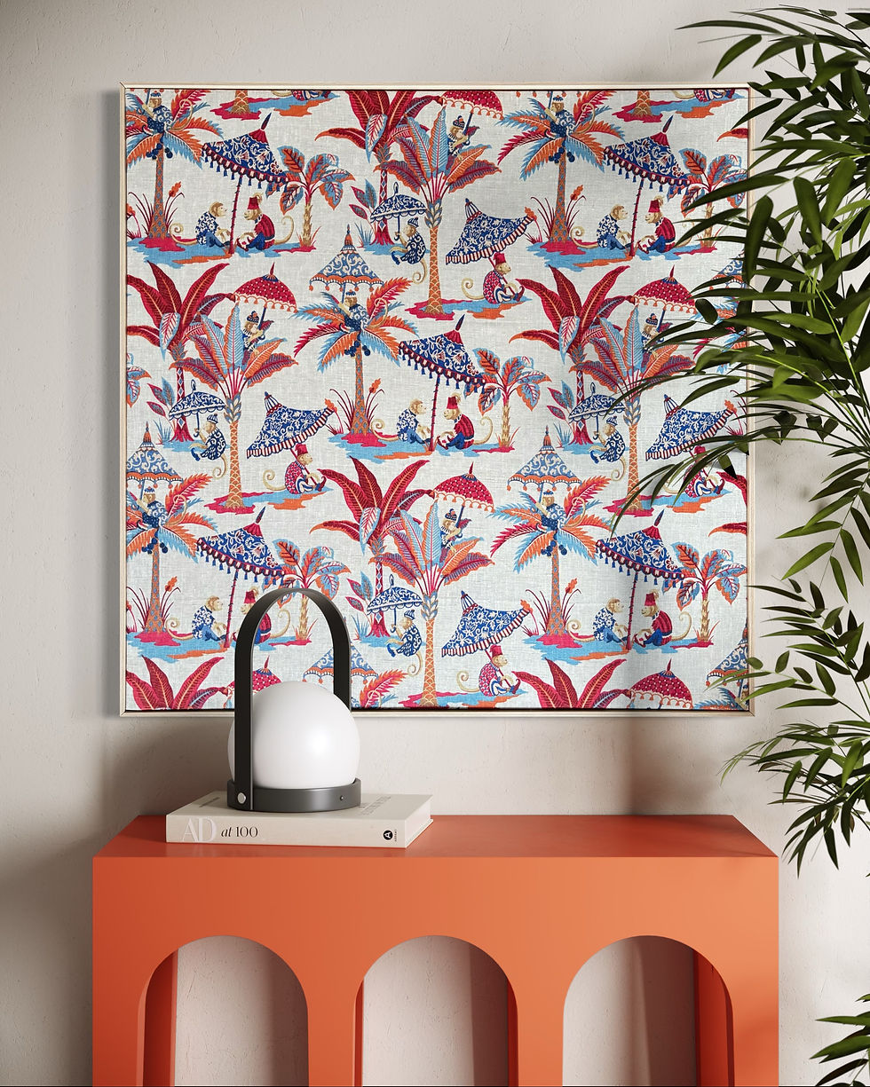 Miniatura: Cuadro textil monos 100x100cm