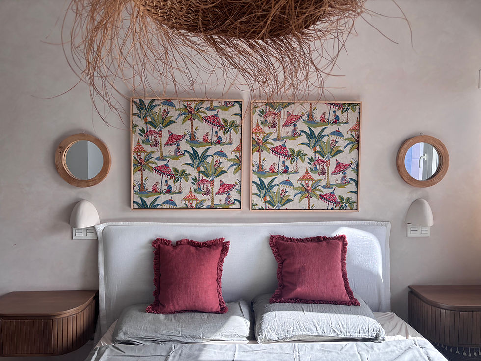Miniatura: Cuadro Textil Estampado Exótico Monos 80 × 80 cm
