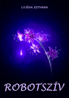 Világító, lila virág a sötétben rajz