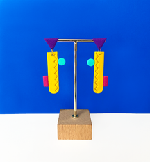 bold colorful polymer clay statement earrings