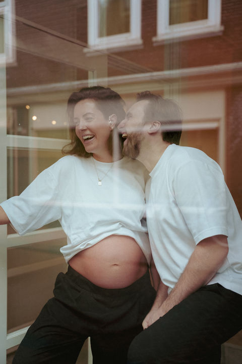 Pregnant couple portrait
