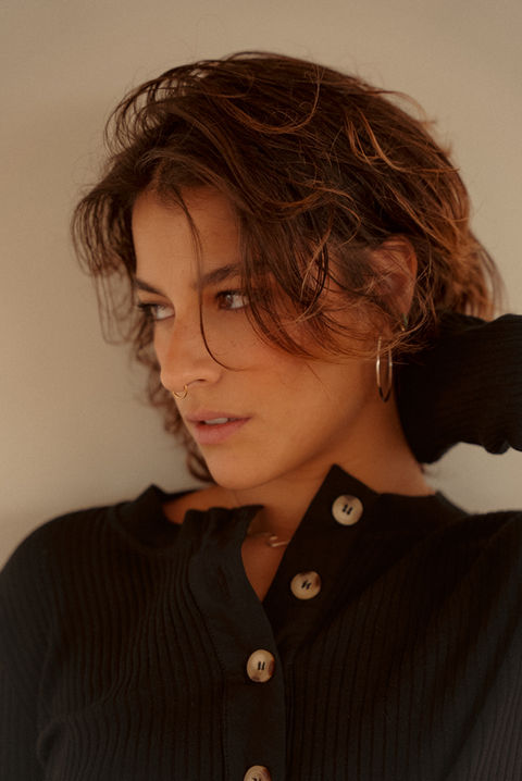 Girl in black long sleeve shirt