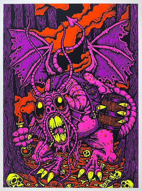 Sean Aaberg Jabberwocky Blacklight poster | Blkrnbw