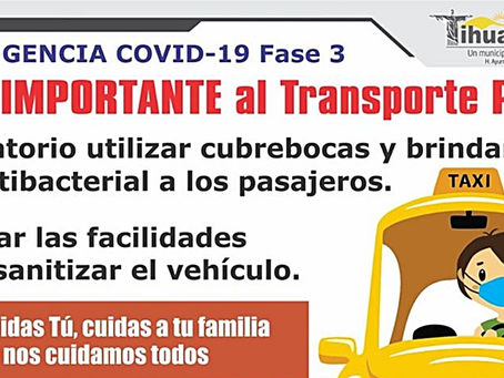 Tihuatlan: "TAXISTAS DE TIHUATLÁN DEBERÁN USAR CUBREBOCAS, ANUNCIAN AUTORIDADES"