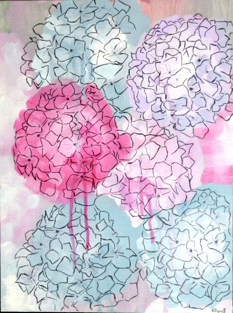 Hydrangeas line the road to home