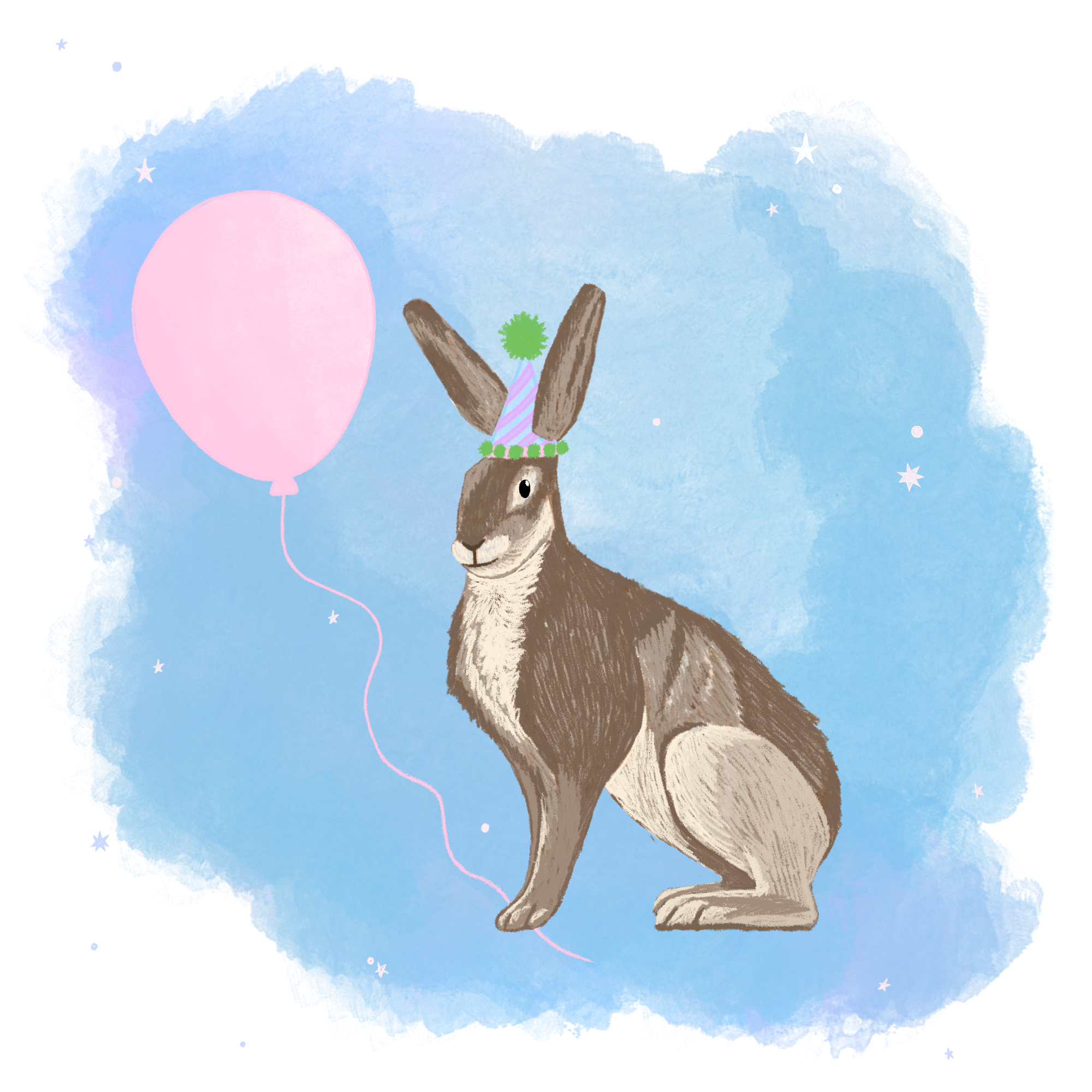 Party Hare Greetings Card
