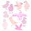 Thumbnail: 10 shades of pink puffin Greetings Card