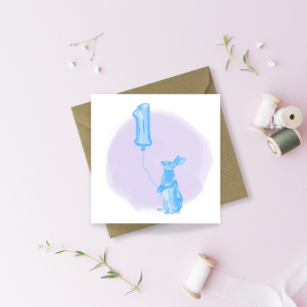 Thumbnail: 1st Birthday Bunny Greetings Card