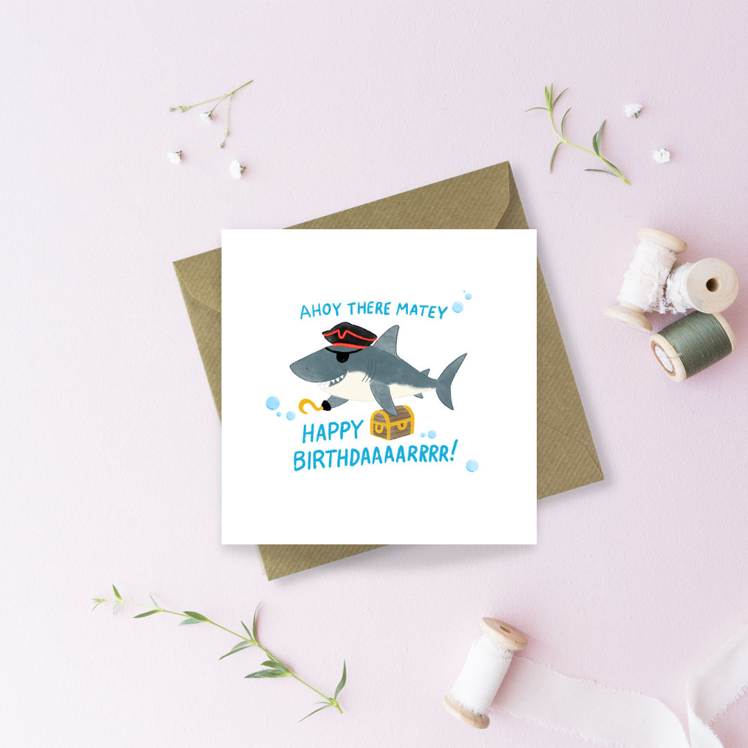Ahoy there Matey Happy Birthday Greetings Card