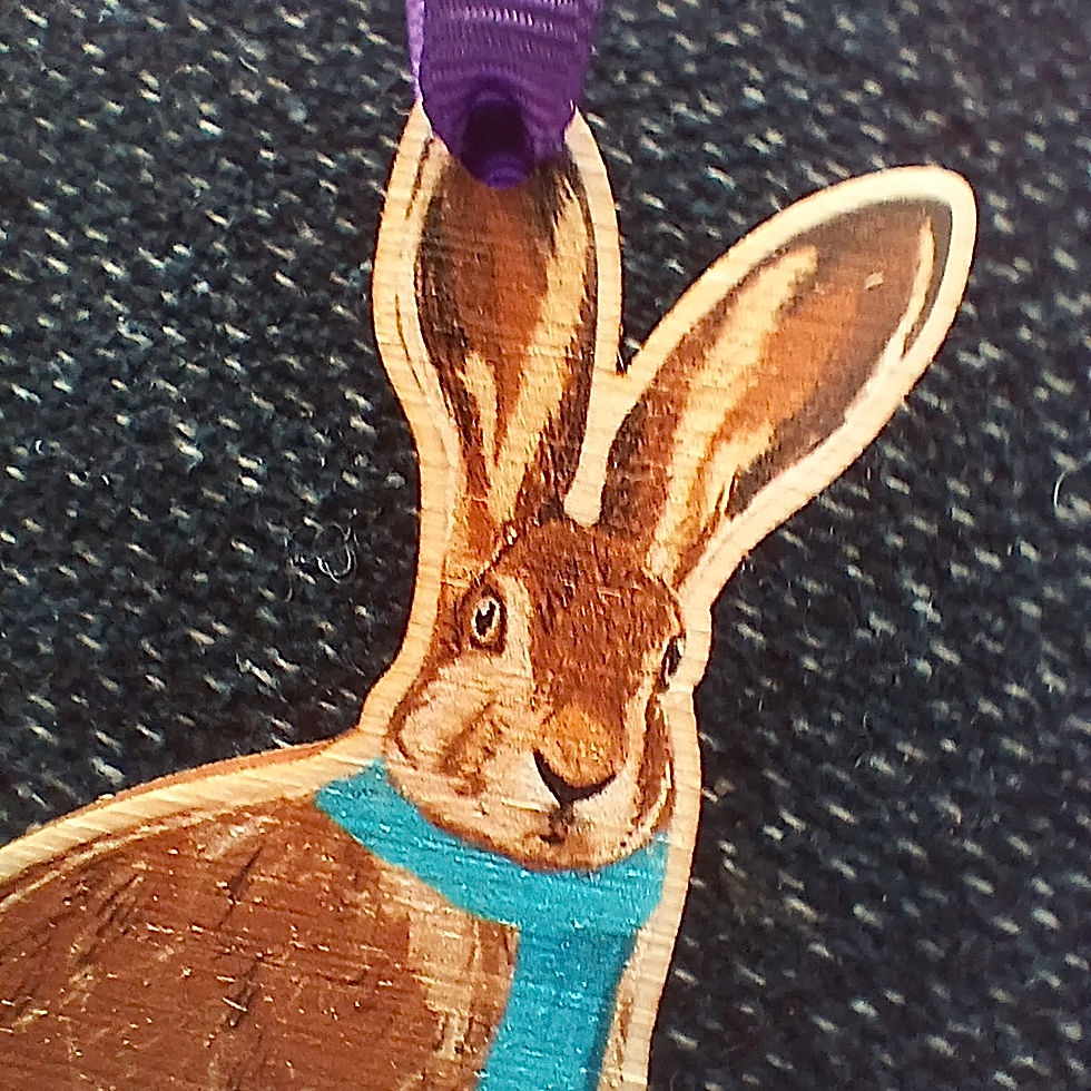 Thumbnail: Wooden Hare Christmas Tree Decoration 