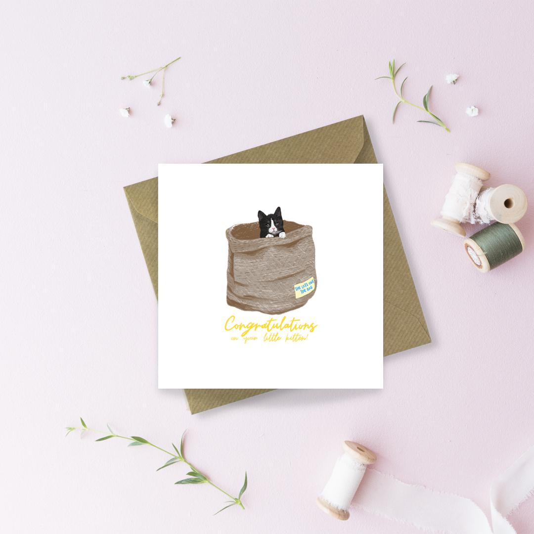 Congratulations on your little kitten Greetings Card