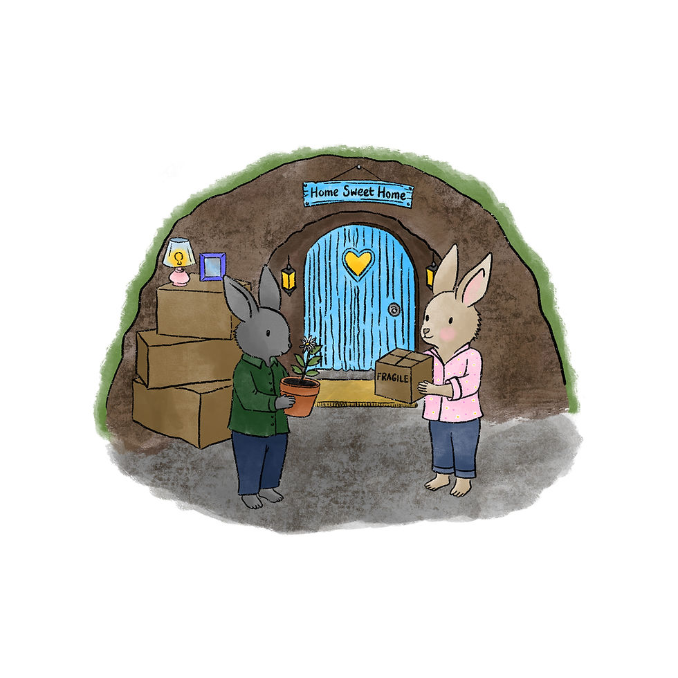 Thumbnail: Home Sweet Home (Rabbits) Greetings Card