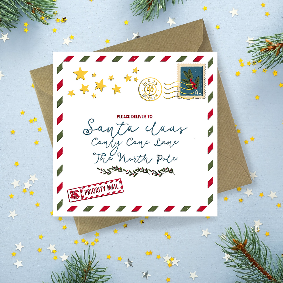 Vintage Style Letter to Santa Christmas Greetings Card