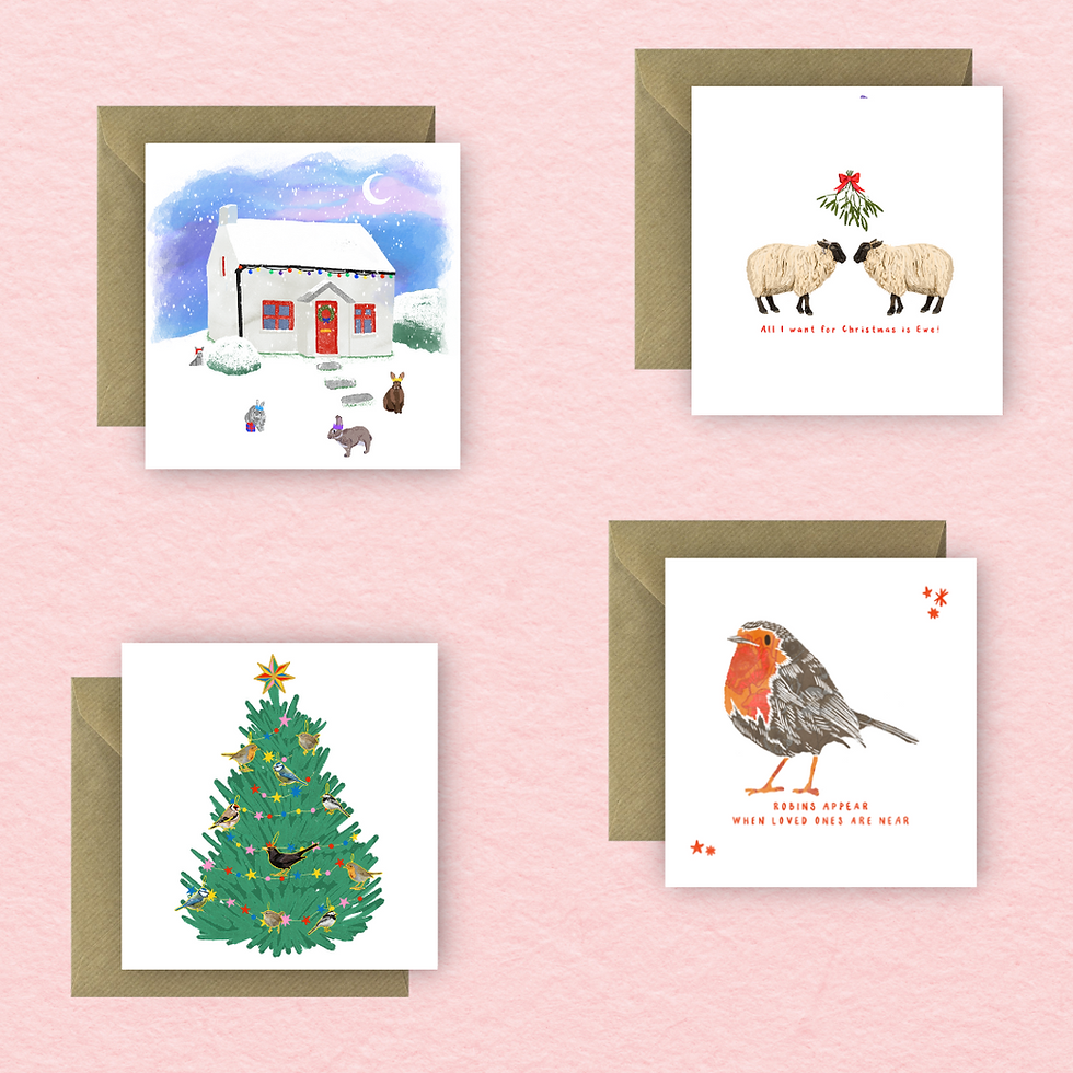 Thumbnail: Bird Christmas Tree Greetings Card