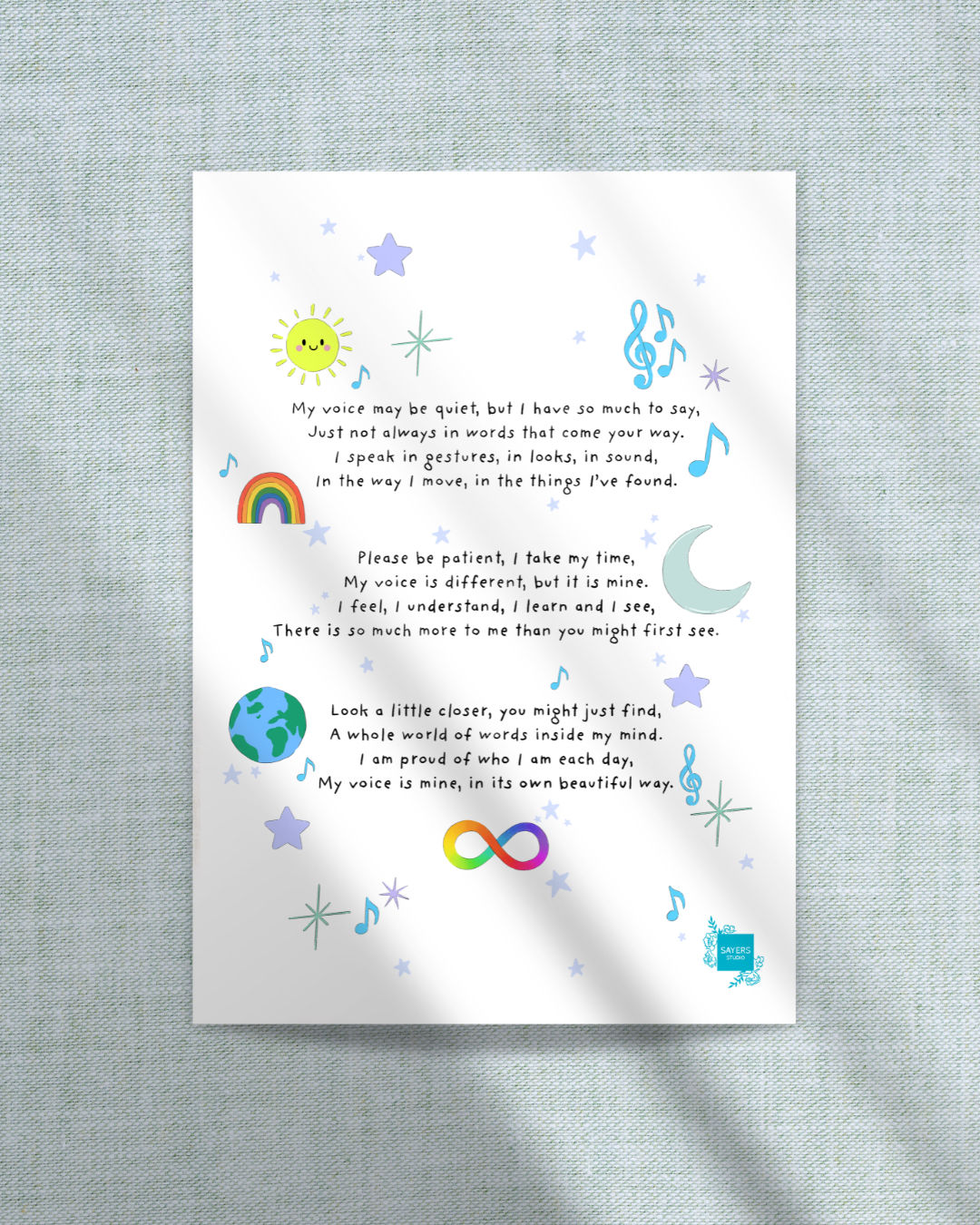 My voice may be quiet – Autism Awareness Art Print